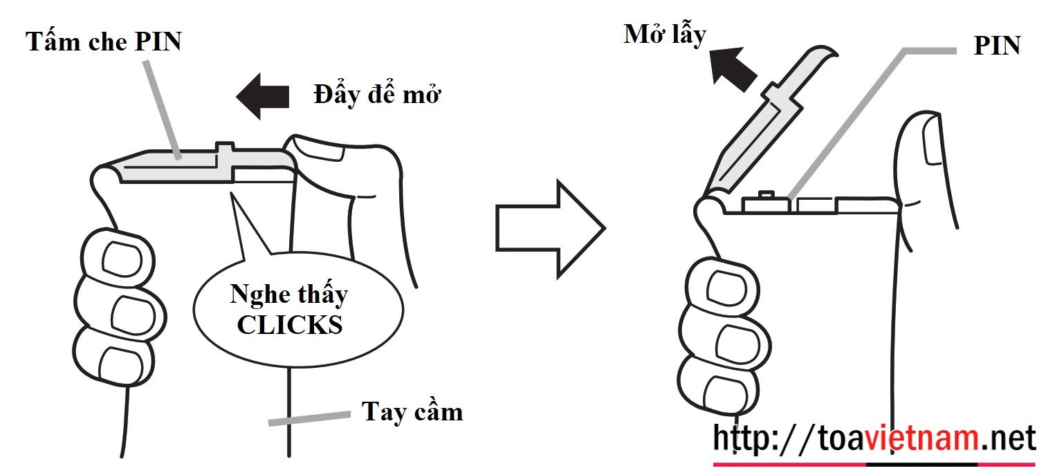 Mở nắp PIN ER-520, ER-520W, ER-520S