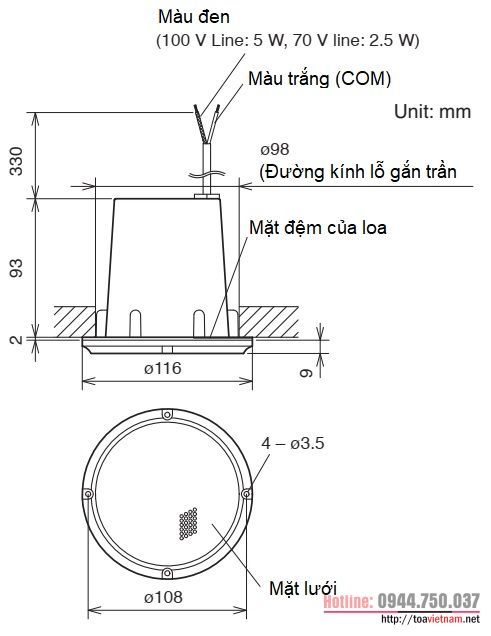 lap-dat-dau-noi-loa-phong-sach-phong-y-te-PC-5CL.jpg lắp đặt, đấu nối loa phòng sạch, phòng y tế PC-5CL.jpg