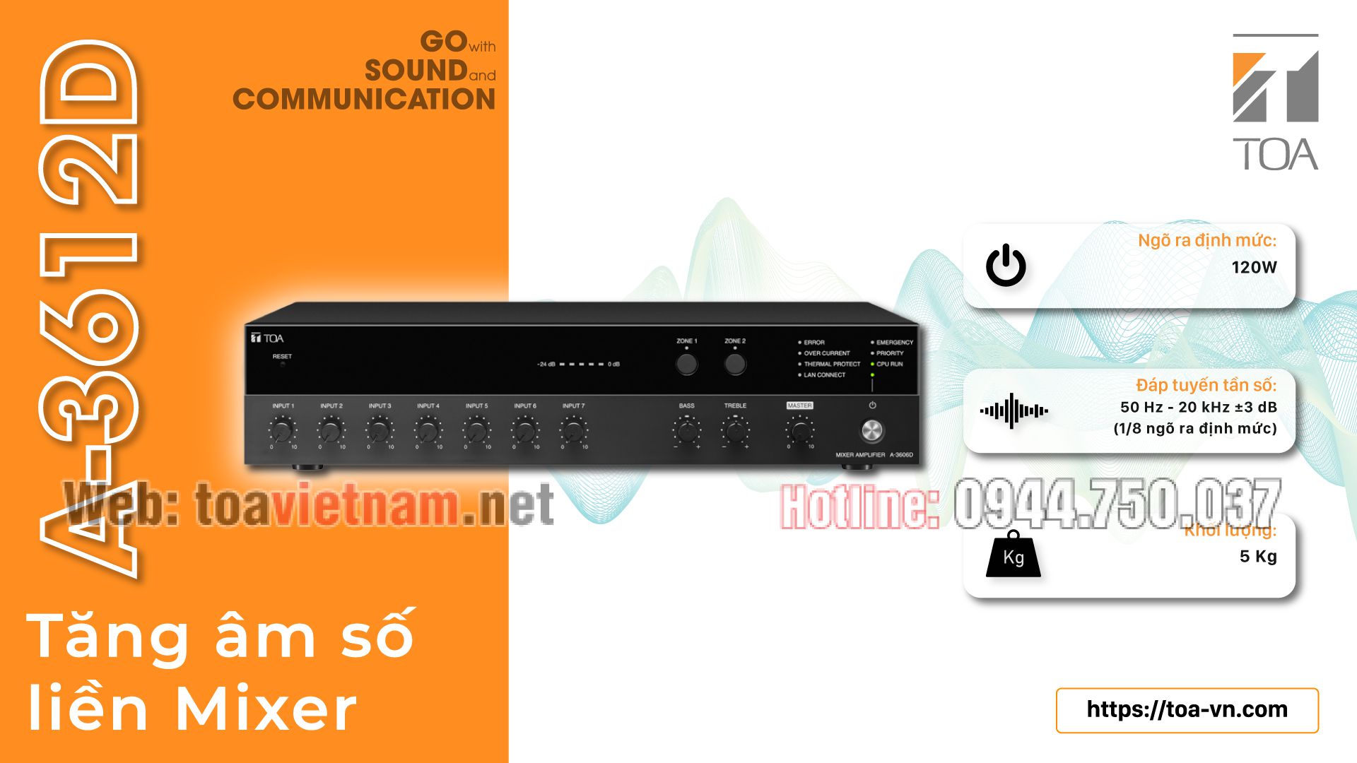 Chất lượng âm thanh đỉnh cao với tăng âm số class D A-3612D